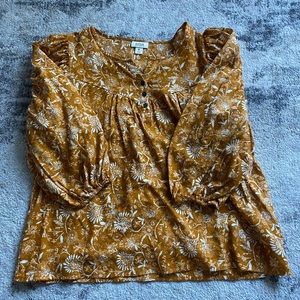 Gold and White Blouse